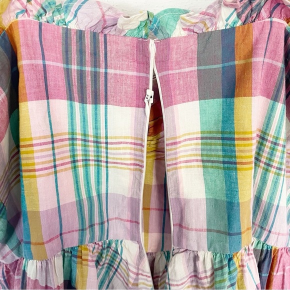 NWT $248 Polo Ralph Lauren Multicolor Madras Plaid Ruffle Midi Dress Size 14 - Picture 12 of 17